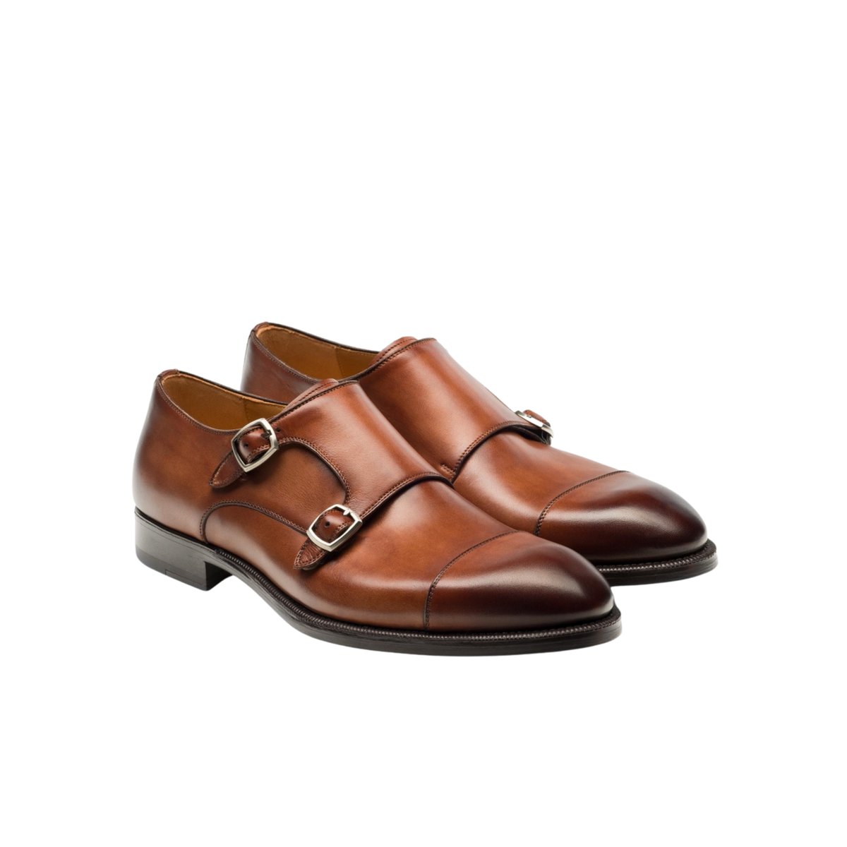 Magnanni Harris Double Monk Strap Mid Brown LAST PAIR