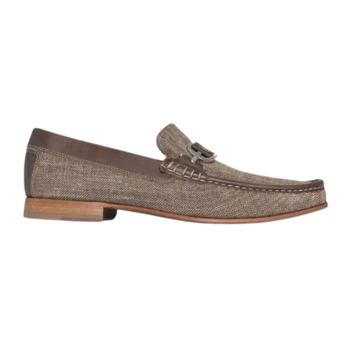 Donald Pliner Dacio Bit Loafer Brown Canvas and Leather – The QG