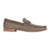 Donald Pliner Dacio Bit Loafer Brown Canvas and Leather