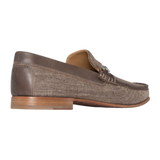 Donald Pliner Dacio Bit Loafer Brown Canvas and Leather