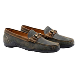 Martin Dingman Bill Suede Horse Bit Loafers Distressed Camo