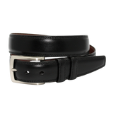 Torino Black Italian Burnished Dress Belt